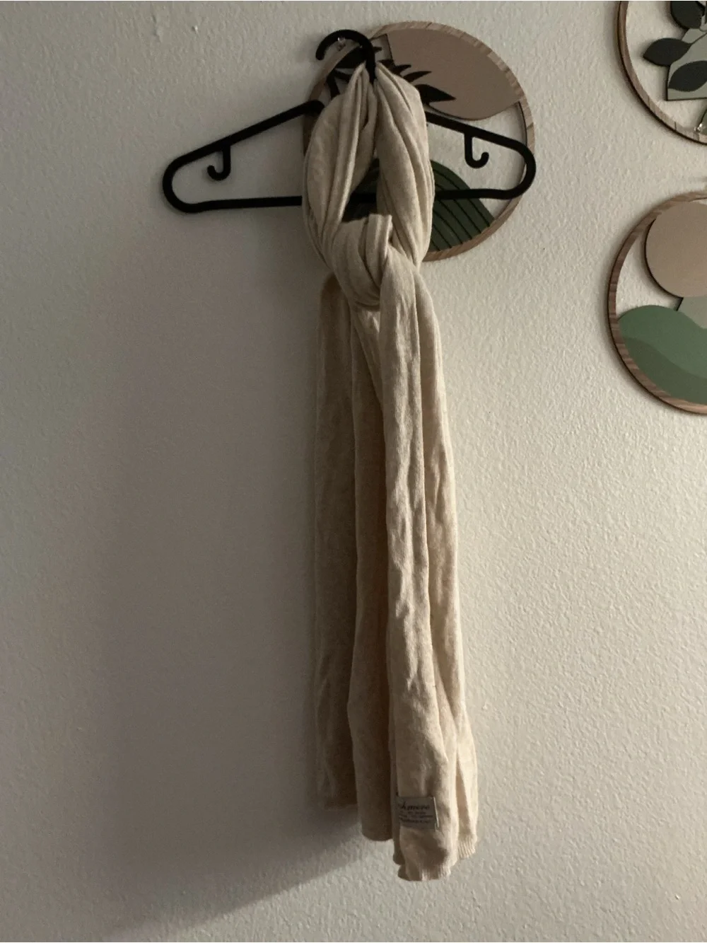 Made in Italy Cashmere Wrap Shawl Scarf Neutral Beige